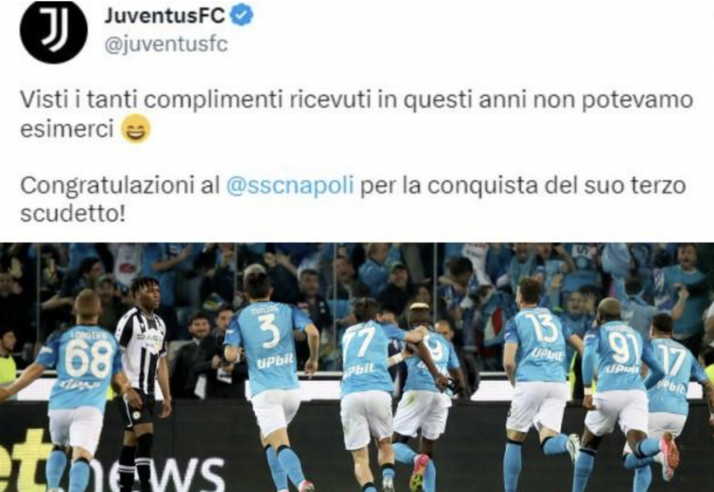 Juventus terzo scudetto Napoli e intelligenza artificiale. Abbiamo chiesto all’Ai cosa pensa del social media manager della Juventus.