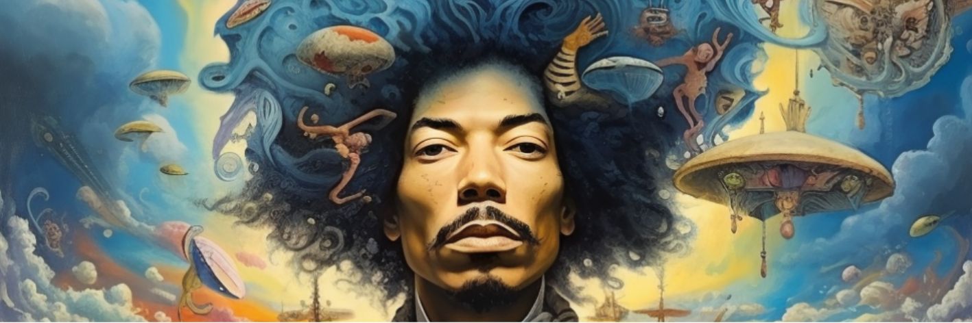 a 53 anni dalla sua scomparsa, ecco 10 brani di Jimi Hendrix che non possono mancare nella tua playlist musicale. Illustrazione di Giovanni Scafoglio