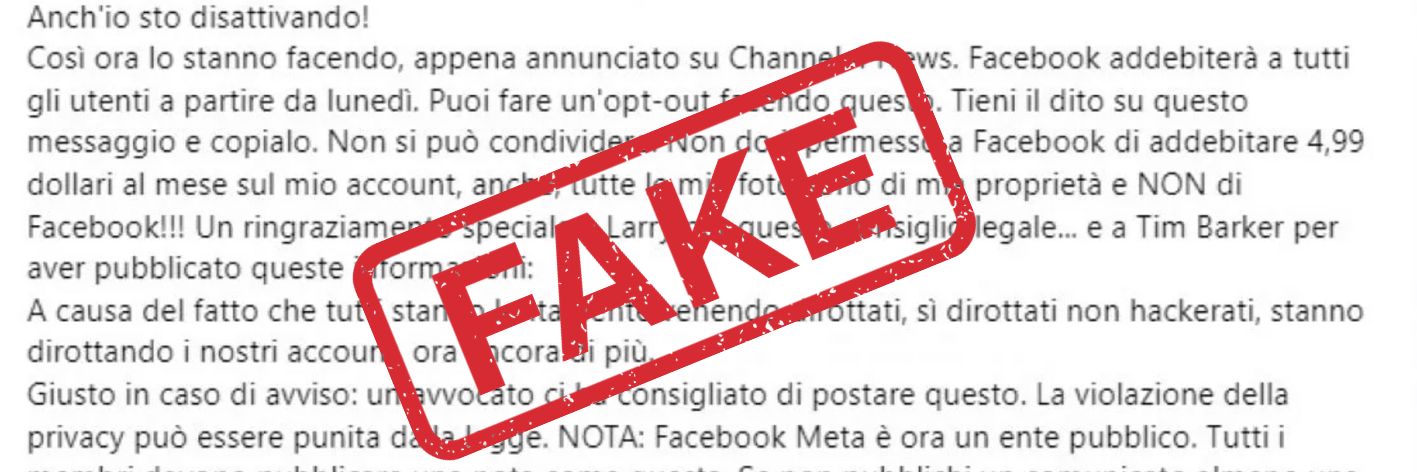 Non autorizzo Facebook: da 15 anni il popolo dei creduloni dei social ci casca e continua a condividere sempre la stessa bufala