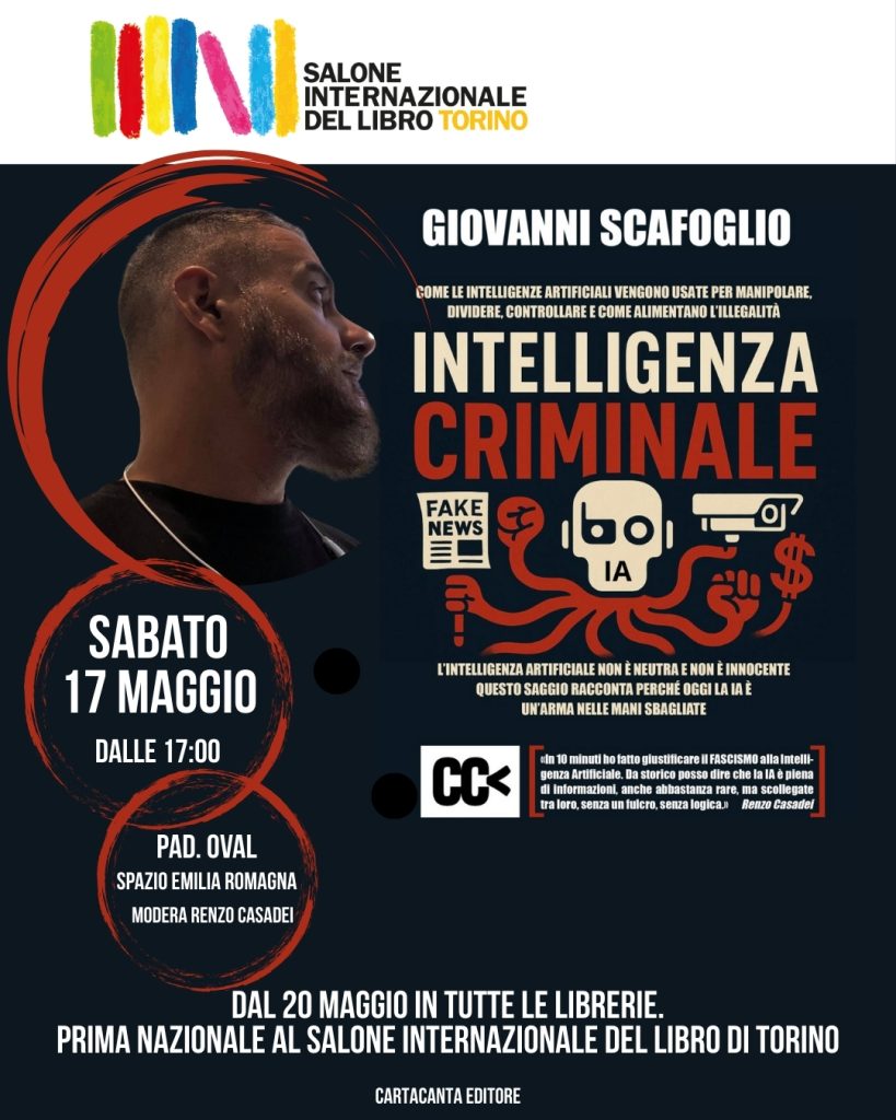 giovanni scafoglio intelligenza criminale ai iA artificiale salone del libro di torino
