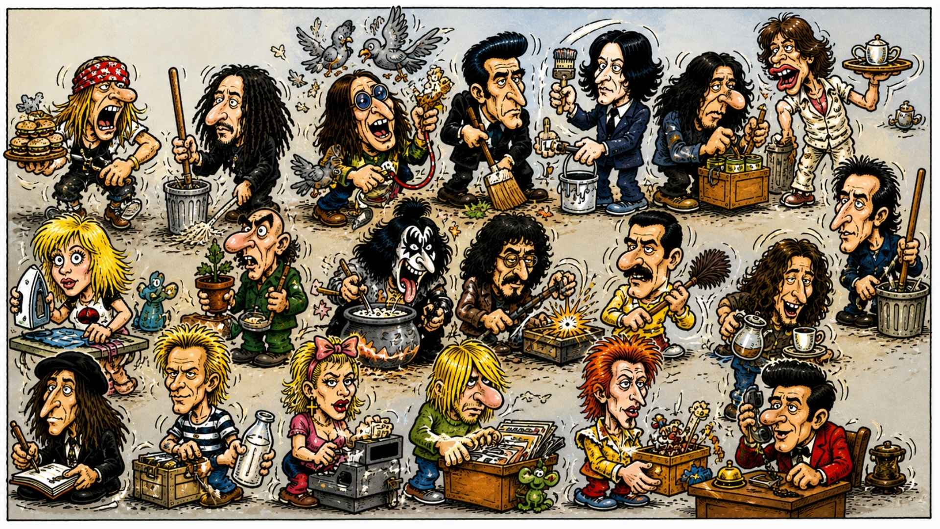 I lavori più assurdi delle rock star prima del successo: dalla cavia fumatrice al becchino, dall'imbalsamatore al pescivendolo. Axl Rose, Jonathan Davis, Ozzy Osbourne, Johnny Cash, Jack White, Tom Araya, Mick Jagger, Joe Strummer, Debbie Harry, Maynard James Keenan, Gene Simmons, Tony Iommi, Freddie Mercury, Chris Cornell, Patti Smith, Sting, Madonna, Kurt Cobain, David Bowie, Brandon Flowers.